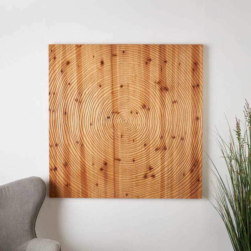 Brown Wood Handmade Spiral Geometric Wall Decor - Brown