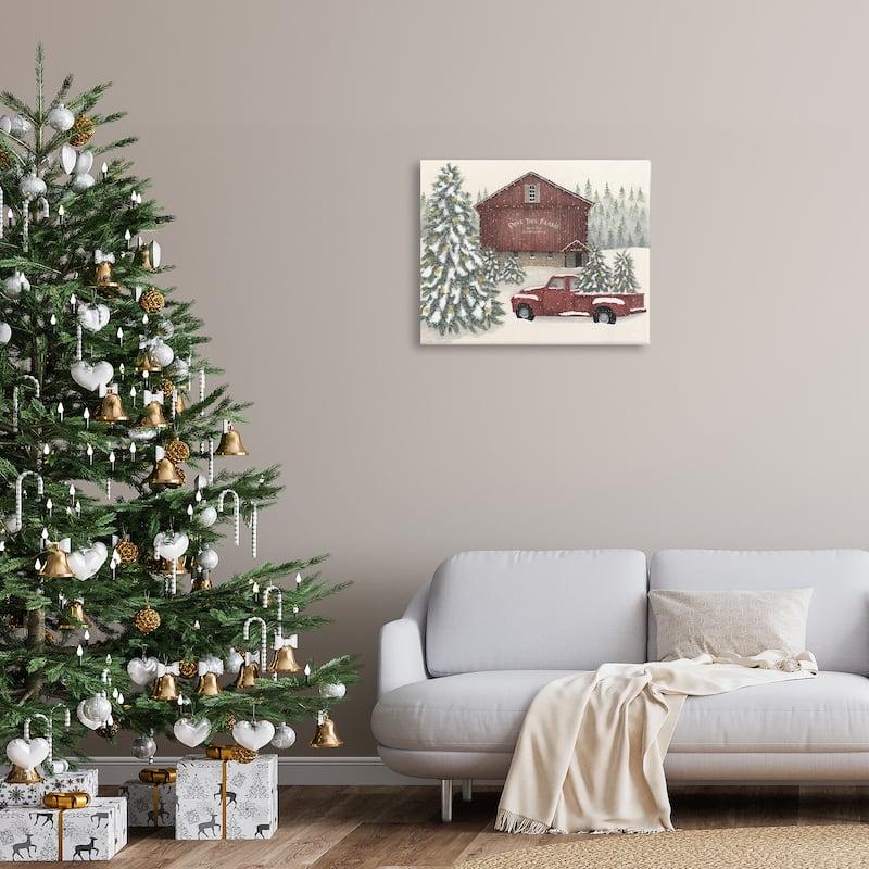 Stupell Winter Pine Tree Farm Canvas Wall Art Design By Linda Spivey