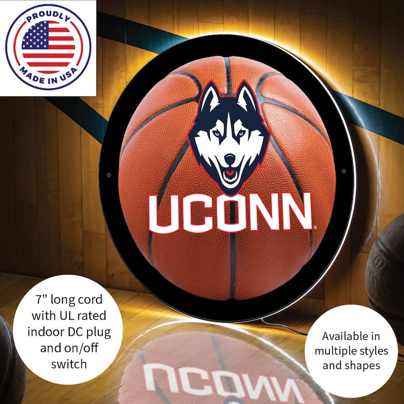 UConn Basketball Round 15 in. LED Lighted Sign