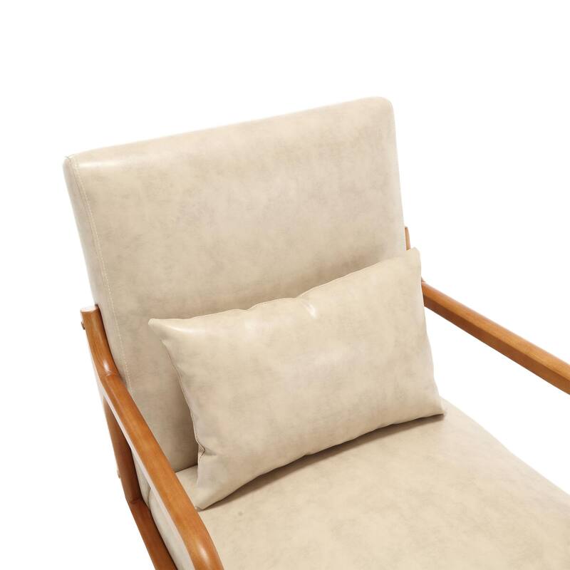 Khaki Modern 23.2" Accent Chair with Pillow