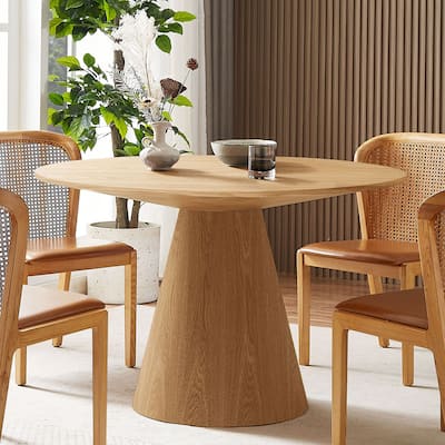 45.27" Wooden Dining Table Round Dining Table