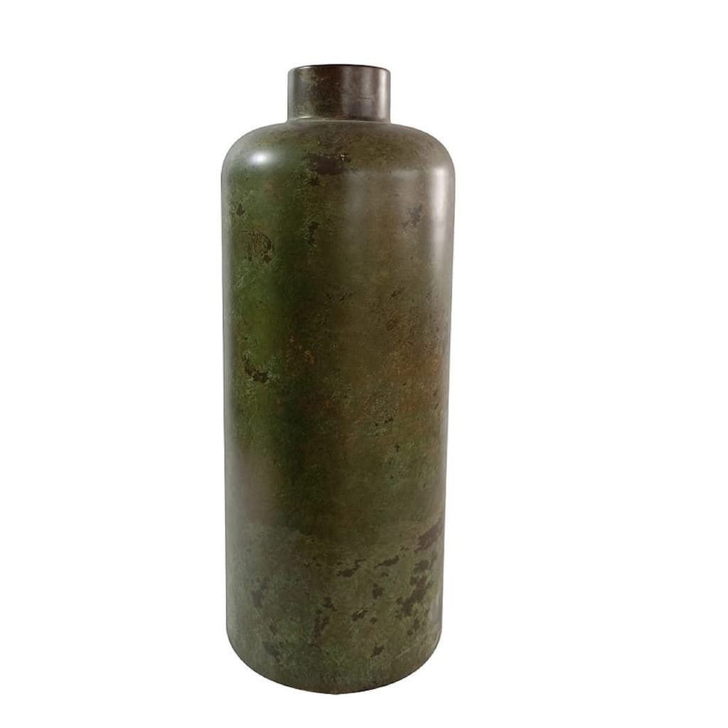 Med Iron Green Patina Vase H 24" & Dia 9.7" - GREEN PATINA