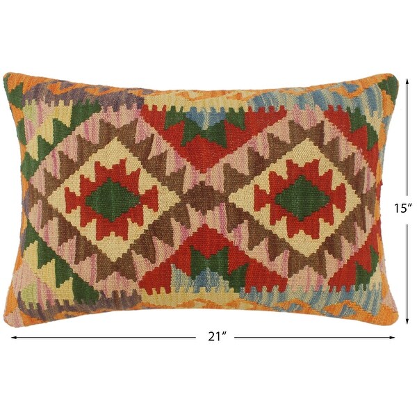 Turkish Southwestern Ma Hand Woven Kilim Pillow Bed Bath