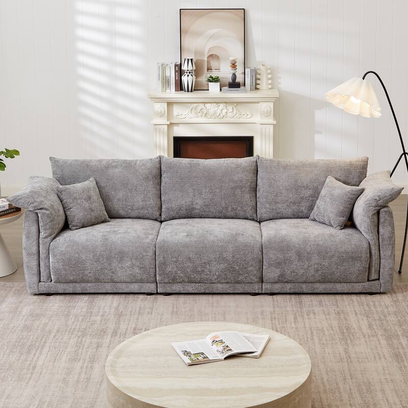 Homy Casa Plush 3-Piece Sofa with Soft Cushioning for Living Room