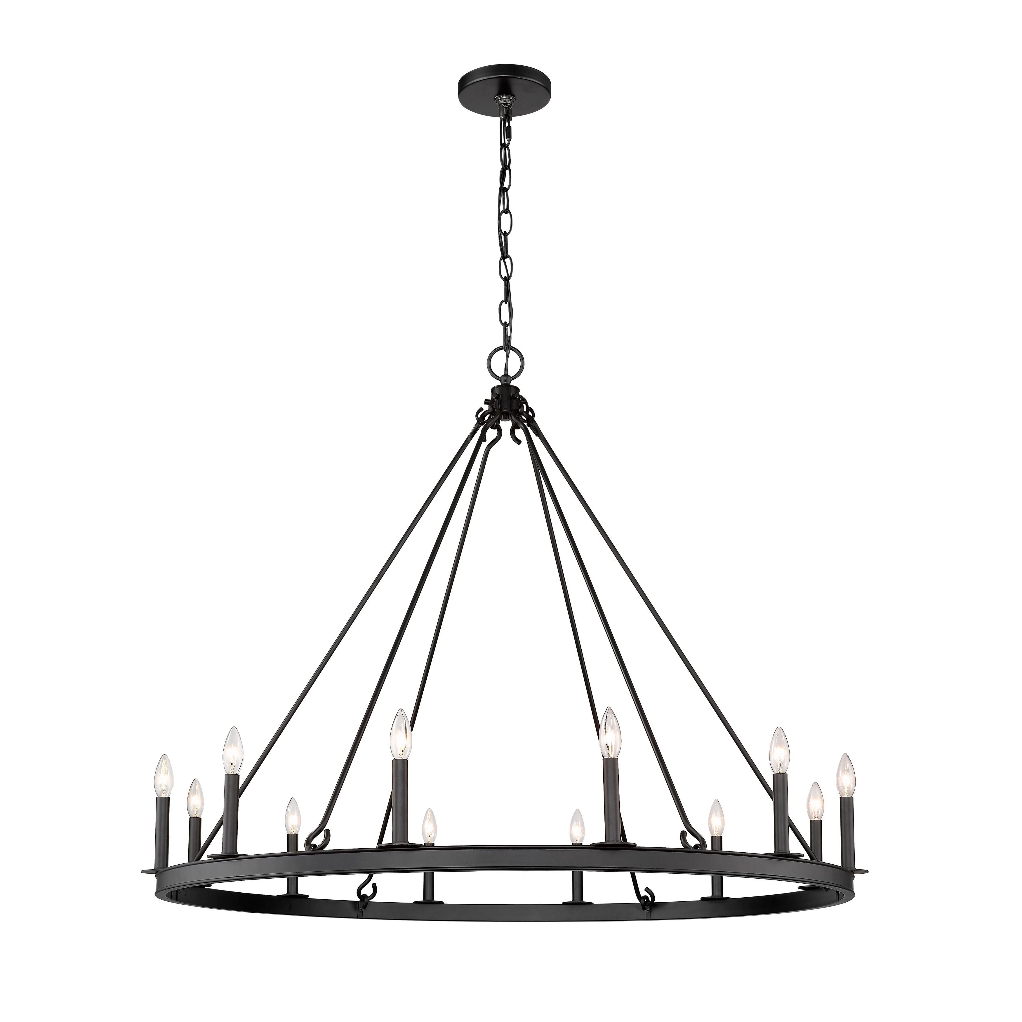 Barclay 12 Light Chandelier - Matte Black