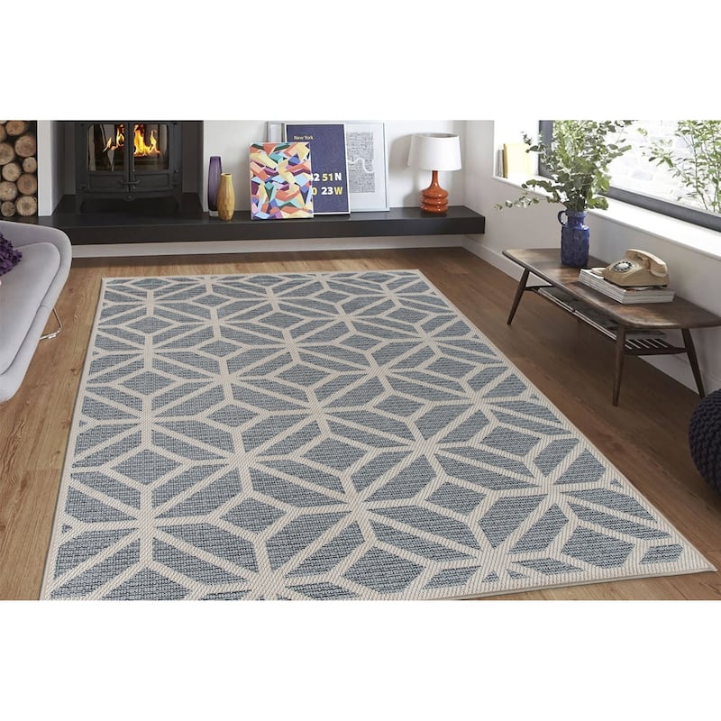 World Rug Gallery Modern Contemporary Geometric Indoor/Outdoor Area Rug