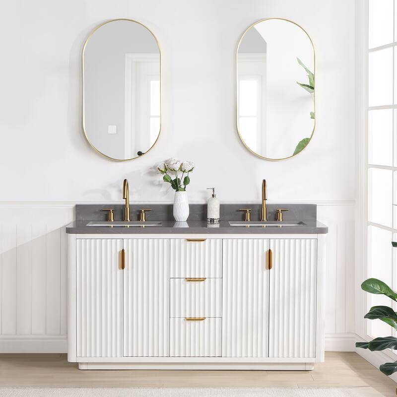 Cadiz Bath Vanity with Composite Stone Top and Mirror