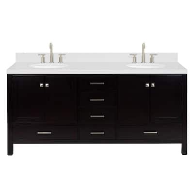 Ariel A072DCQOVO Cambridge 72" Free Standing Double Basin Vanity Set
