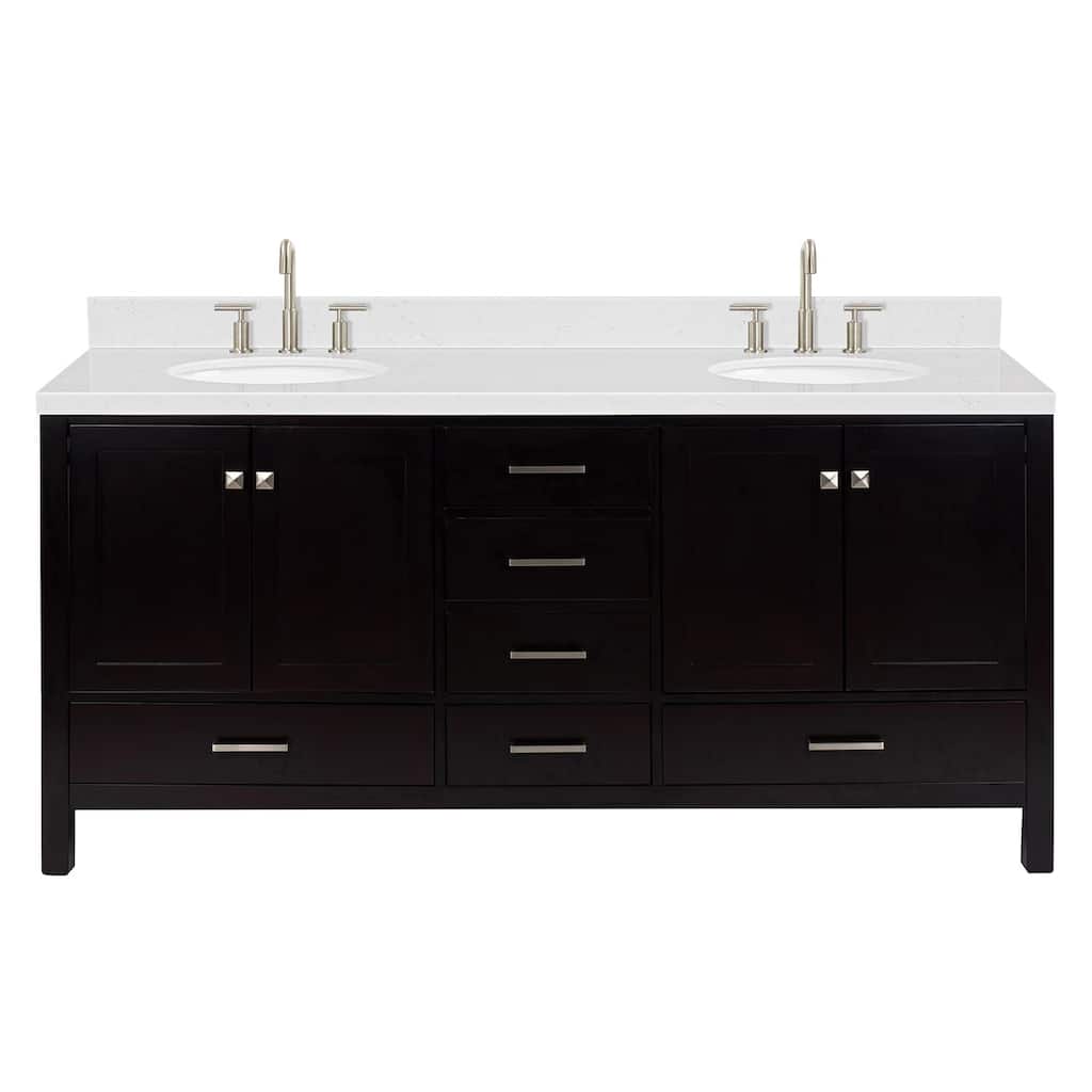 Ariel A072DCQOVO Cambridge 72" Free Standing Double Basin Vanity Set