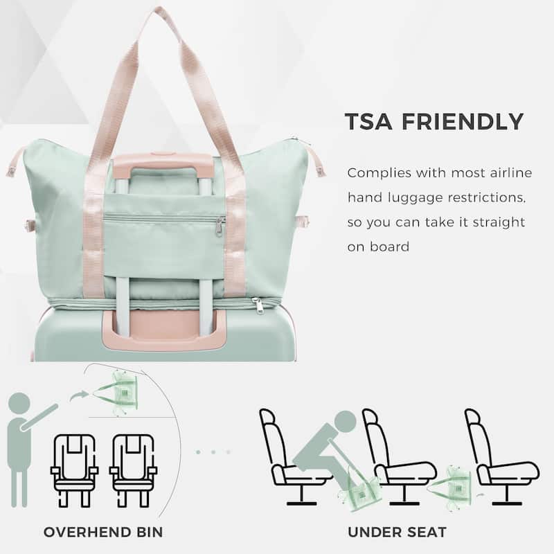 Luggage Sets 4 Piece,ABS Durable Suitcase with Travel Bag, Carry On Luggage Suitcase Set with 360° Spinner Wheels