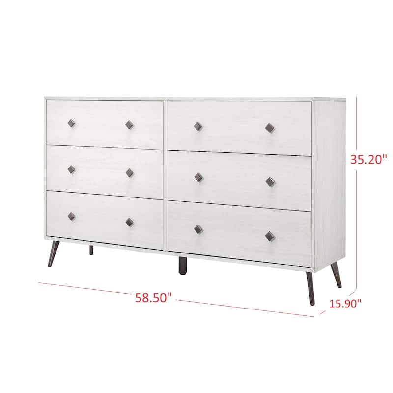 Clayfell Lattice 6 Drawer Dresser