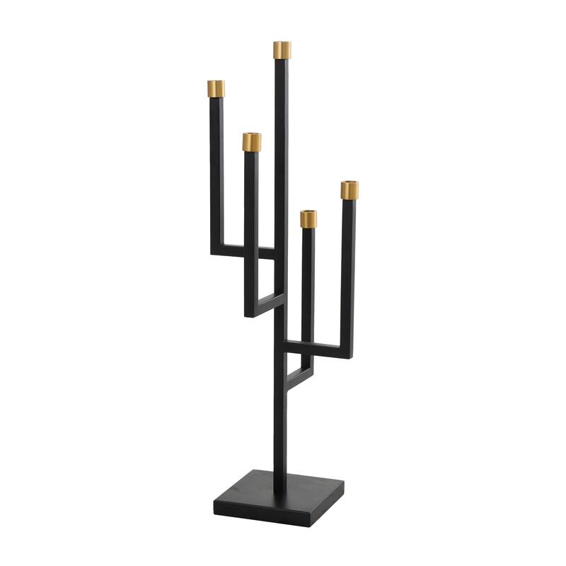 Black Metal 5 Candle Candelabra
