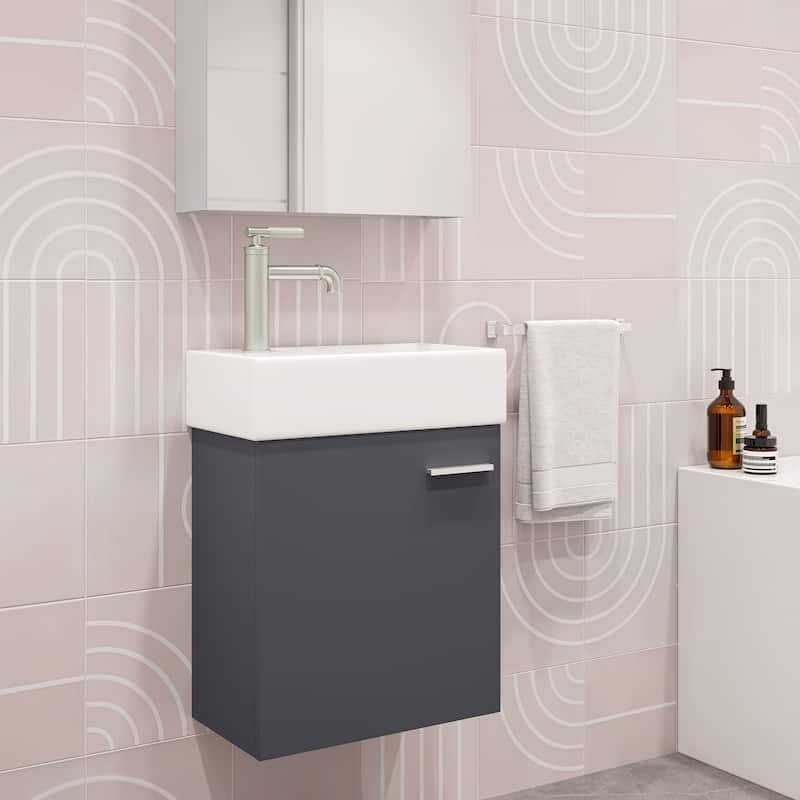 Swiss Madison Colmer 18" Single, One Cabinet, Bathroom Vanity - Glossy - Slate