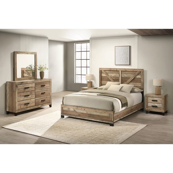 slide 2 of 9, Best Quality Weathered Brown Panel Bedroom Sets Weathered Brown Pine - Eastern King - 5 Piece