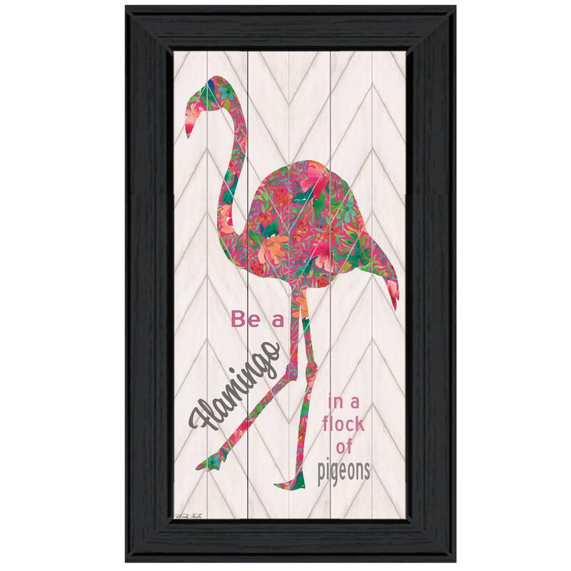 TrendyDecor4U "Be A Flamingo" Framed Print Wall Art
