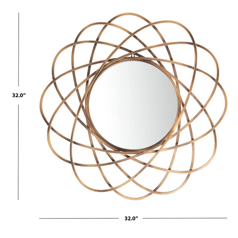 SAFAVIEH Brittnee 32-inch Gold Round Mirror - 32.3" W x 2.3" L x 32.3" H - 32Wx2Dx32H