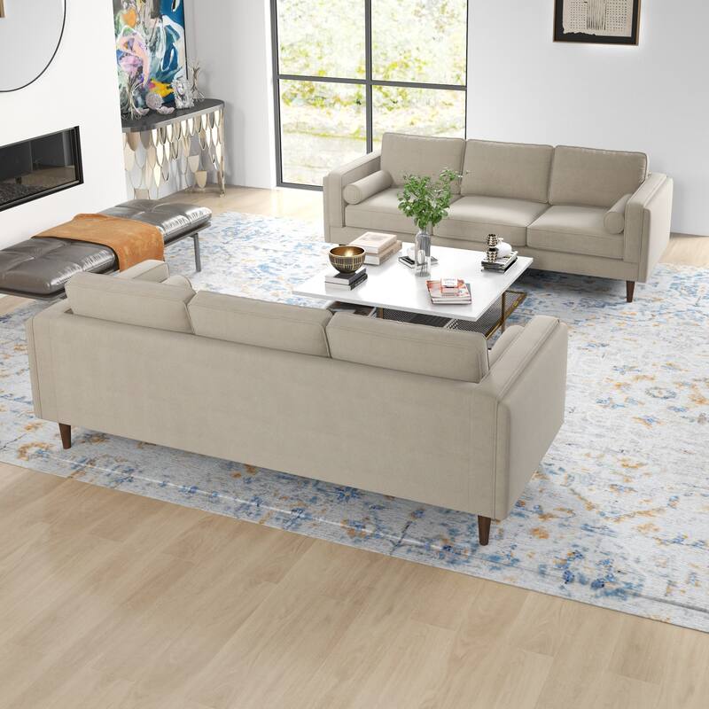 Fatih Mid Century Velvet Sofa Set