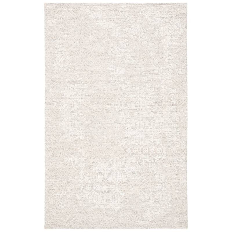 SAFAVIEH Handmade Metro Umaymah Wool Rug - 6' Square - Natural/Ivory