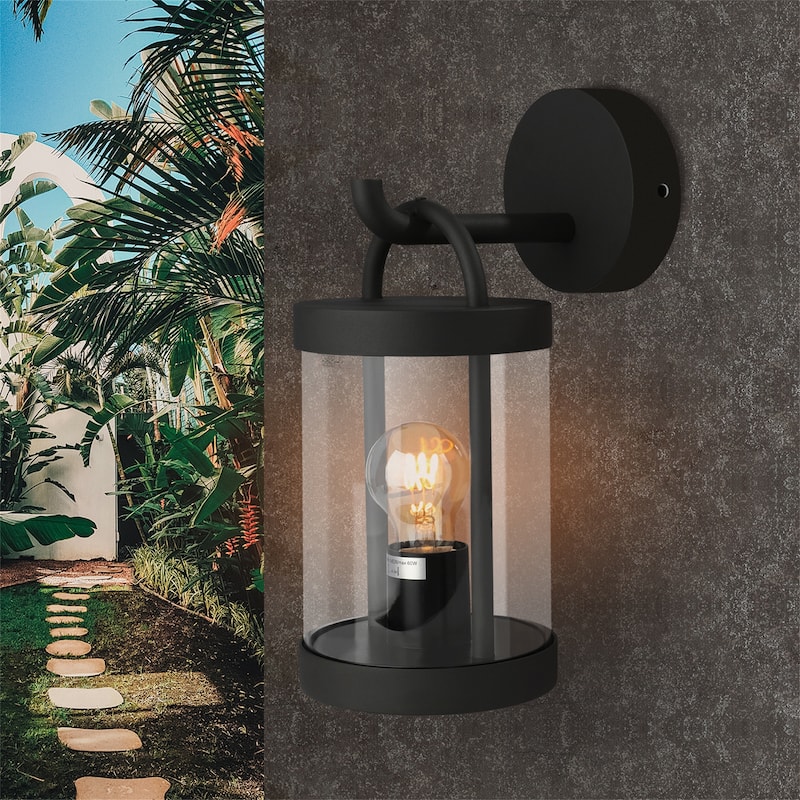Wall Light Outdoor Lantern E26 Bulb (Not Include) - Black