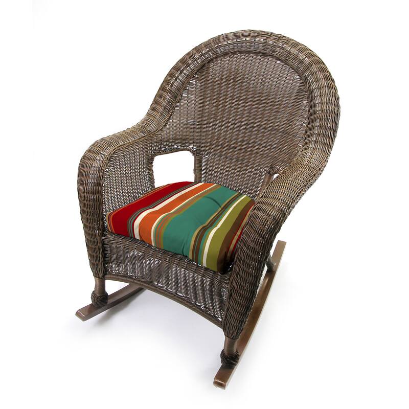 18" x 18" Contoured Outdoor Wicker Seat Cushion - Set of 2 - 18'' L x 18'' W x 4'' H