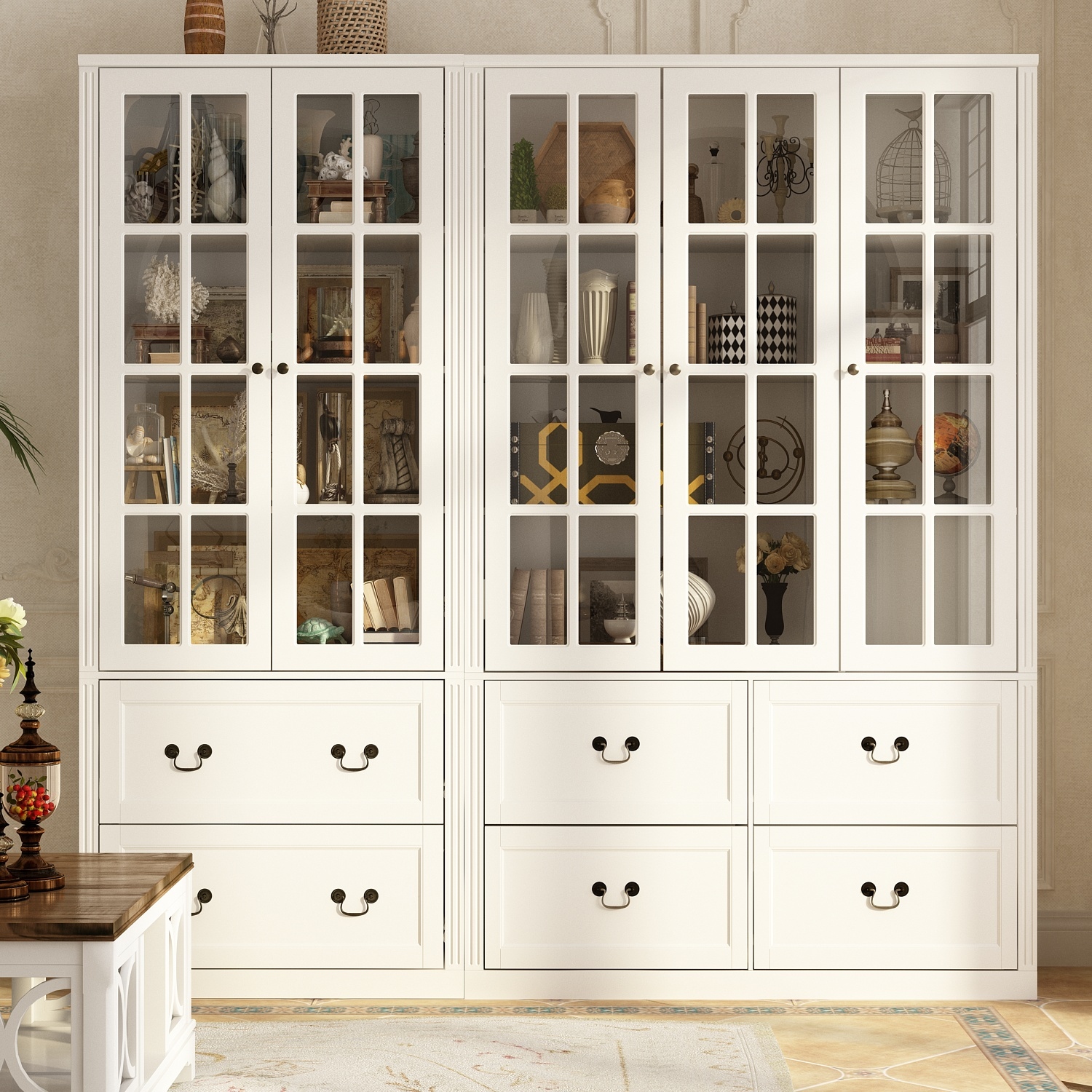 Sideboard with glass sales doors and drawers