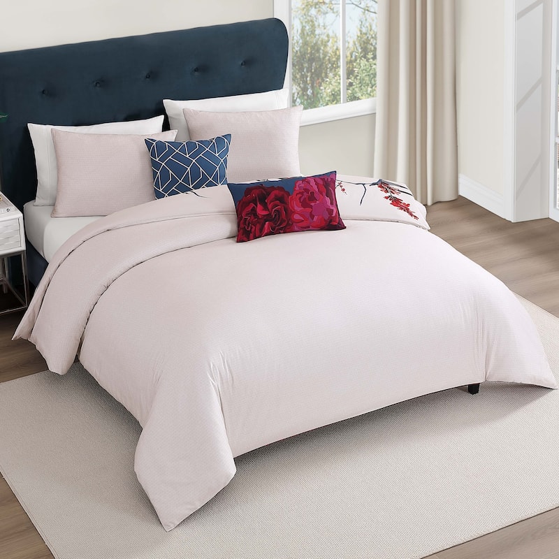Bebejan Zinnia 100% Cotton Sateen 5 Piece Reversible Comforter Set