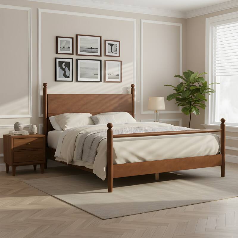 Christopher Knight Home Eldric Solid Poplar and Plywood Bed Frame with Headboard