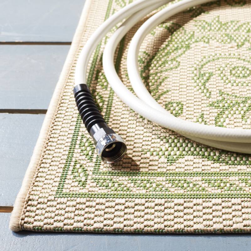 SAFAVIEH Courtyard Steve Indoor/ Outdoor Waterproof Patio Backyard Rug - 5'3" x 7'7" - Natural/Terra