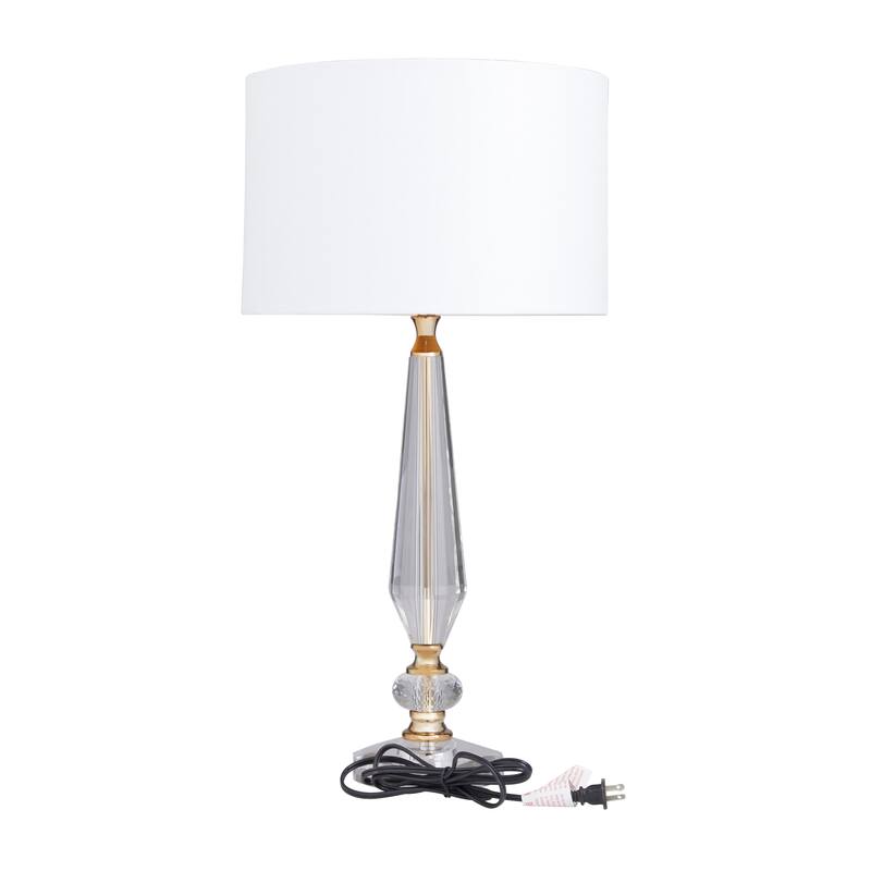 Clear Crystal Room Buffet Lamp with Gold Accents