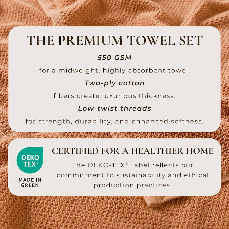 100% Cotton Acacia Collection Ultra Absorbant Popcorn Bath Towels