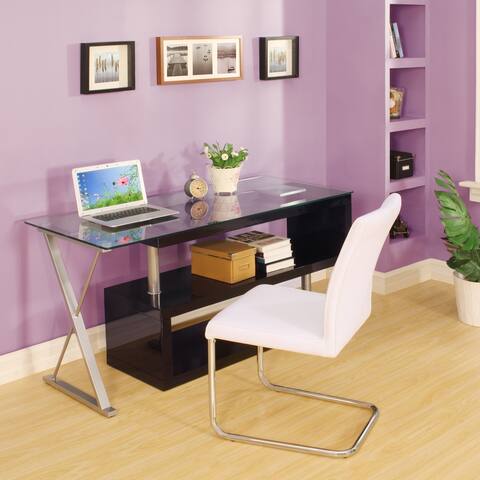 Acme Furniture Buck Glass-top Swivel Desk