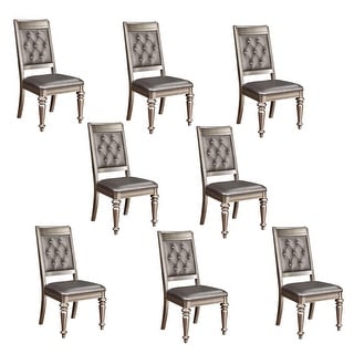 Paramount Metallic Tufted Back Dining Chairs (Set of 8)