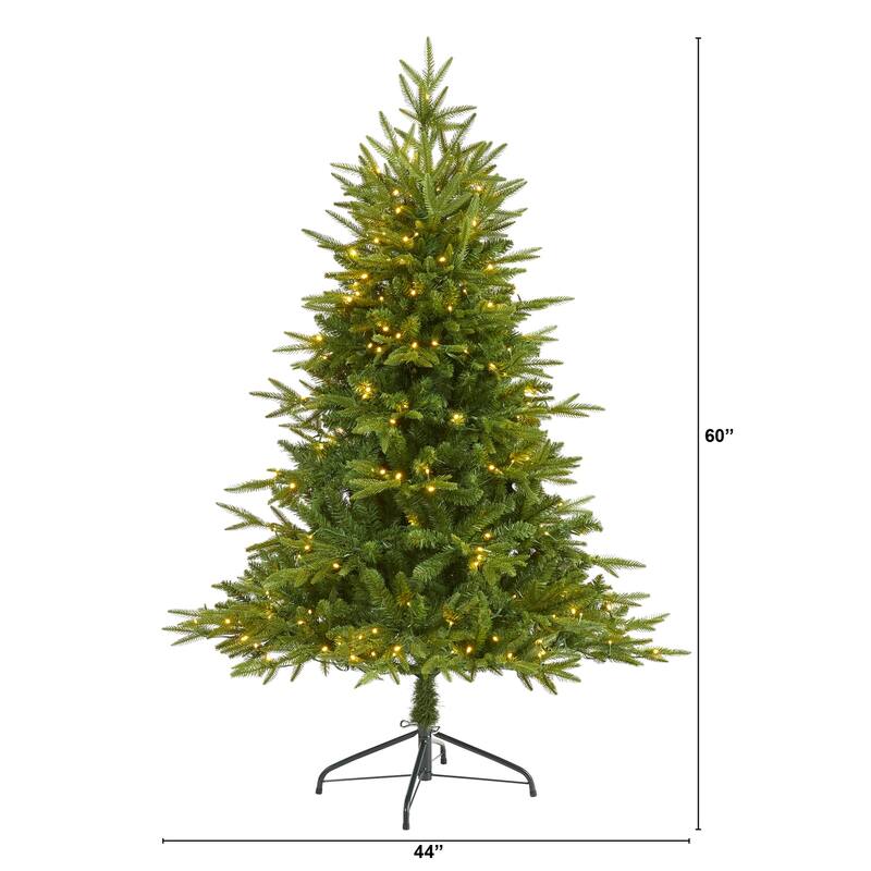 5ft. Fir Look Artificial Christmas Tree with 250 Clear LED Lights - Classic Seasonal Holiday X-Mas Tree