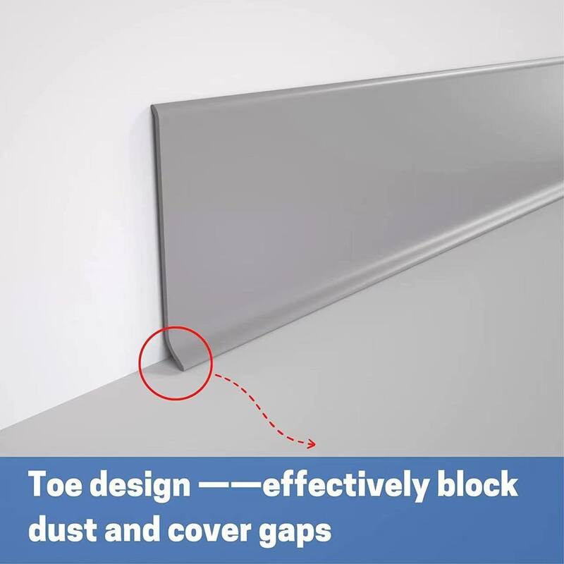4in x 40ft Self-Adhesive PVC Flexible Baseboard Moulding Trim