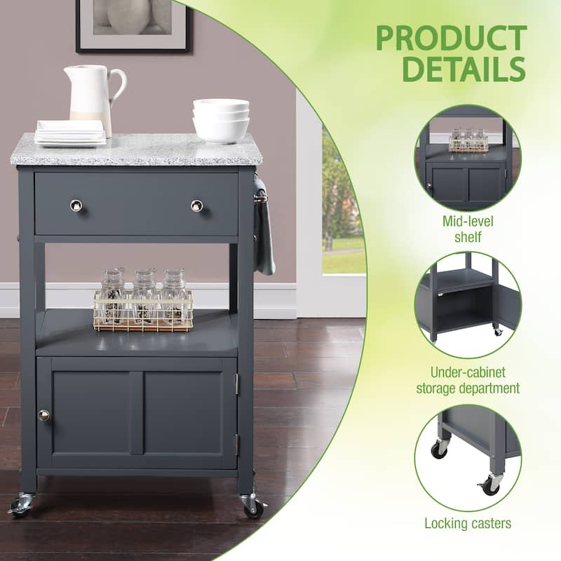 Fairfax Kitchen Cart with Granite Top
