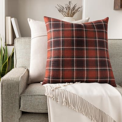 Artistic Weavers Brenna Holiday Plaid Wool Blend Throw Pillow