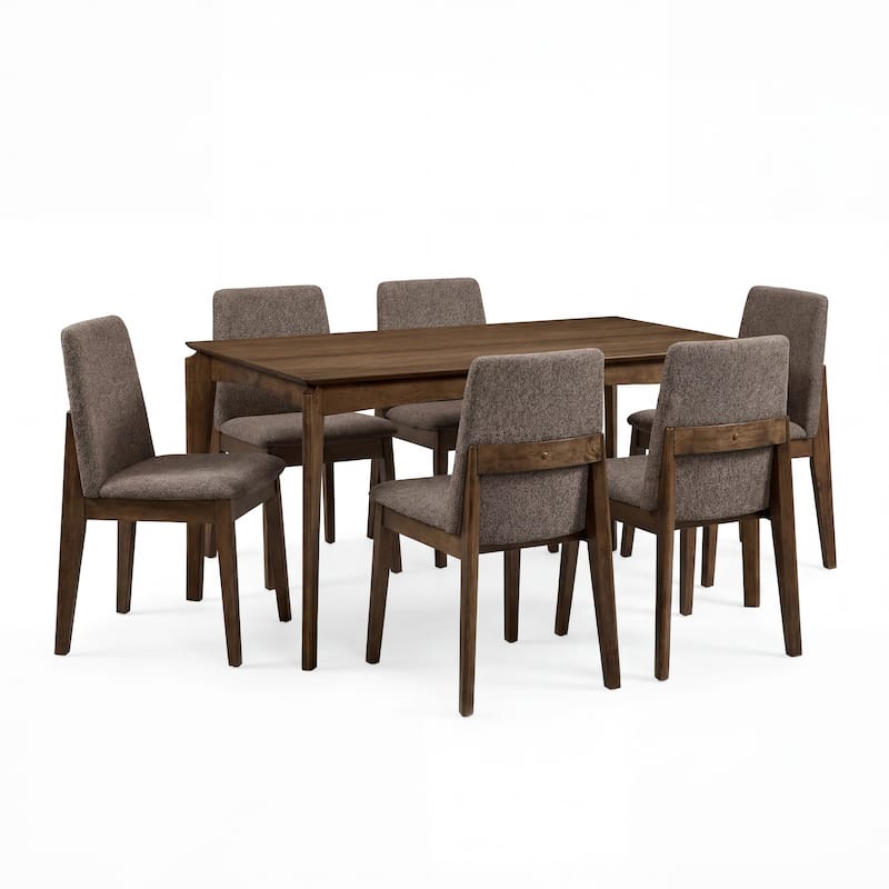 Christopher Knight Home - Westford Mid-Century 7-Piece Dining Set with Wood Upholstered Chairs