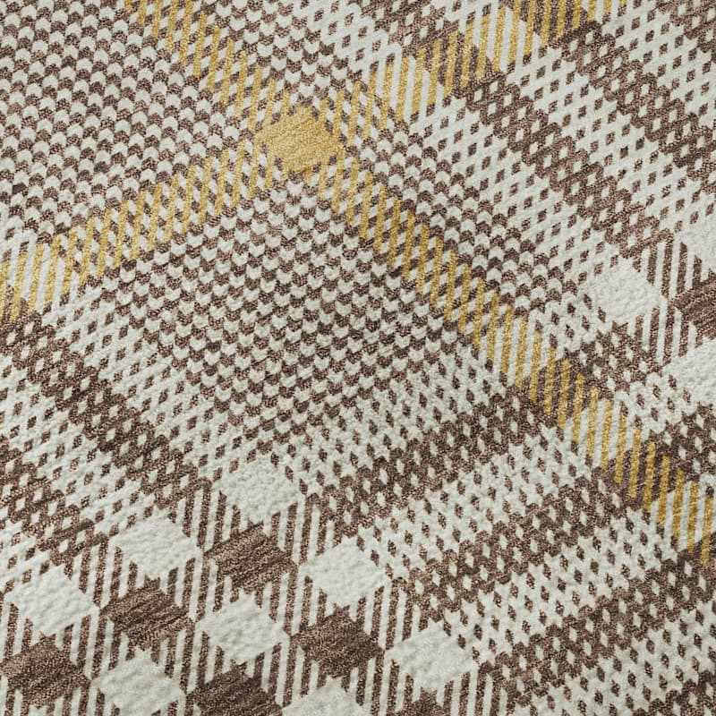 Premium Washable Super Soft Modern Plaid Mayfield Rug