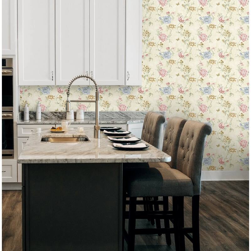 Seabrook Design Demeter Floral Trail Unpasted Wallpaper
