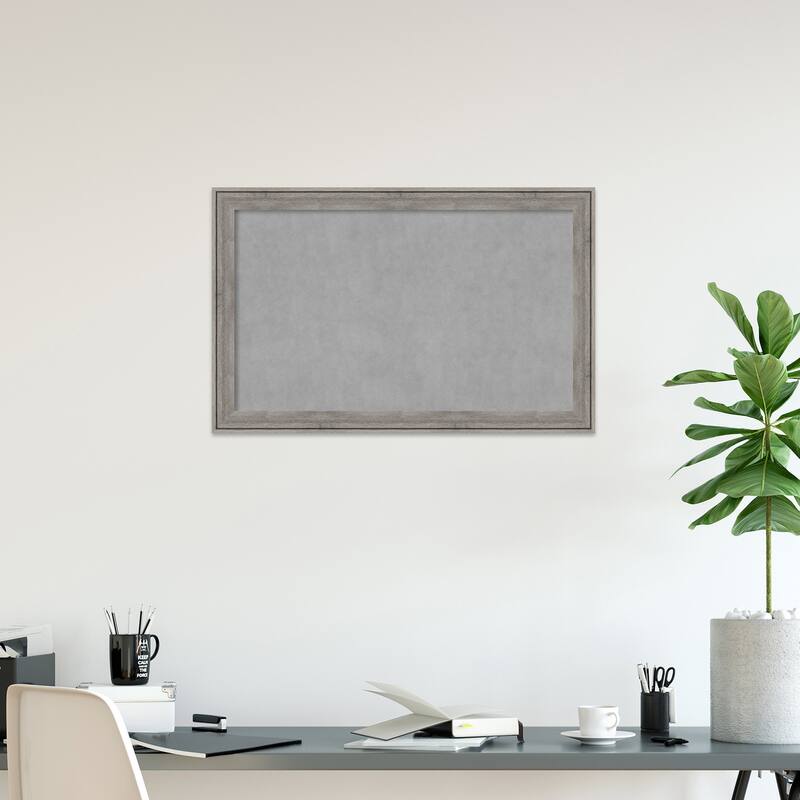 Amanti Art Regis Barnwood Grey Framed Magnetic Board