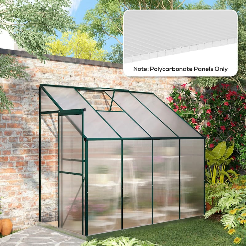 Outsunny 14 Piece Pack of Polycarbonate Greenhouse Panels, 4' x 2' x 0.16" Twin-Wall Polycarbonate Panels - Aluminum/Plastic
