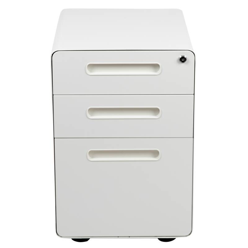 Ergonomic 3-Drawer Mobile Locking Filing Cabinet Storage Organizer