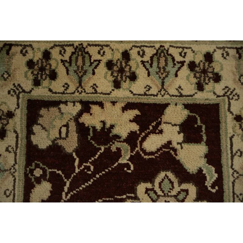 Hand Knotted Oriental 100% Wool Carpet Traditional All-Over Brown Peshawar Area Rug - 2' 11'' X 2' 0''
