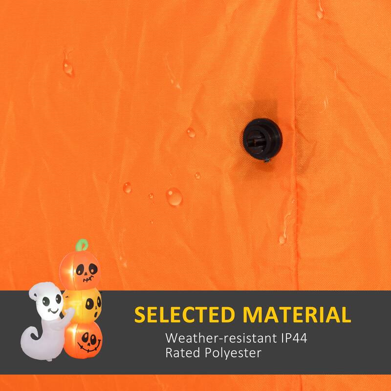 5 ft Halloween Inflatable Ghost and Pumpkin with LED Lights Waterproof Polyester for Indoor and Outdoor Decoration