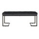 preview thumbnail 4 of 12, Modern Design Upholstered Button Tufted Bench, Durable Iron Frame, Black and Bronze