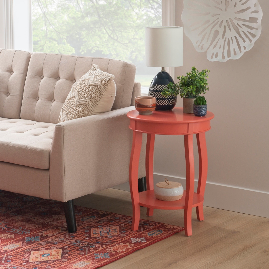 Penelope Round Table with Shelf