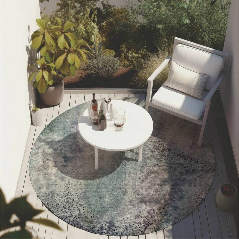 Bane Artistic Abstract Weather Resistant Sleek Contemporary Outdoor Rug