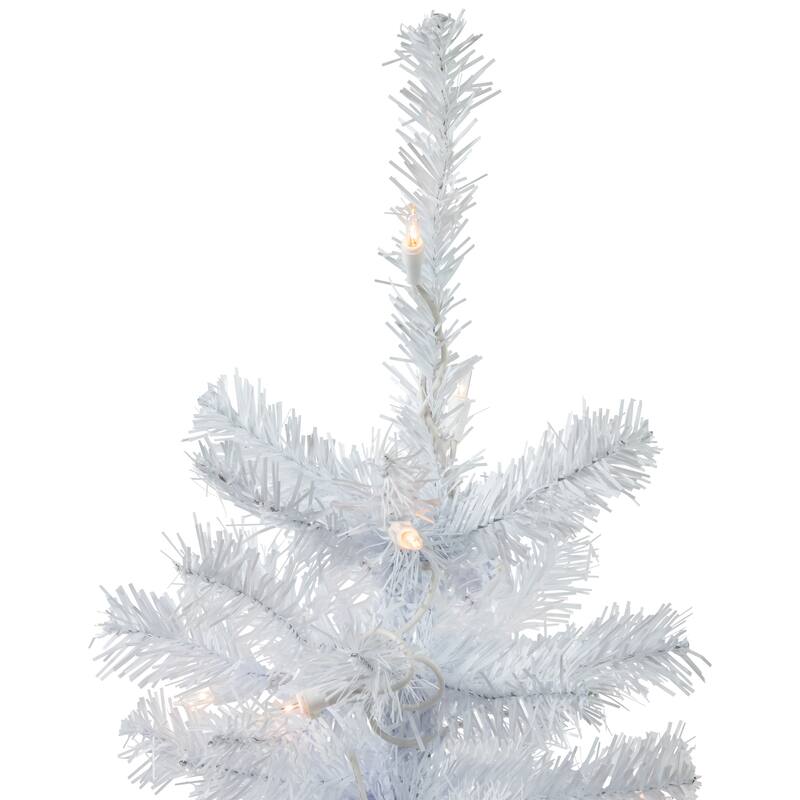 2' Pre-Lit Woodbury White Pine Slim Artificial Christmas Tree Clear Lights