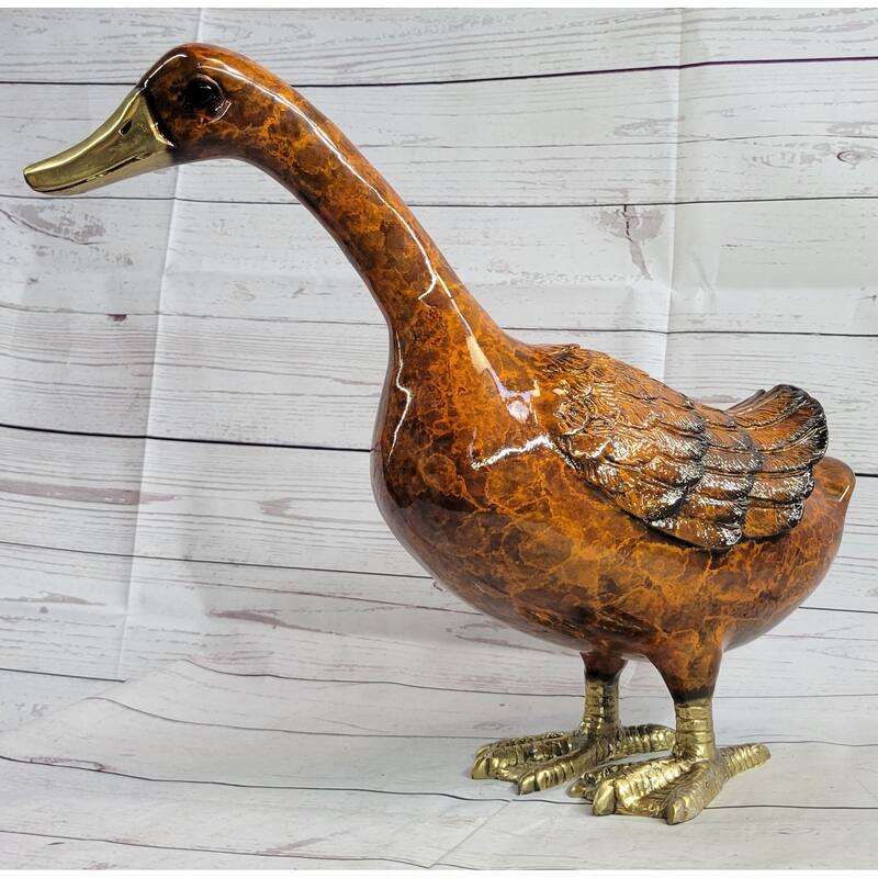 Austrian Vienna Bronze Garden Duck Highly Detailed Colors Statue 15 Inches X 17 Inches