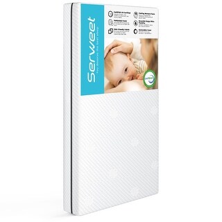 5.5" Dual Sided Crib & Toddler Mattress, Memory Foam, Breathable, Washable Cover - 52"*27.5"*5.5"